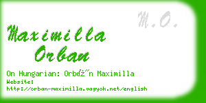 maximilla orban business card